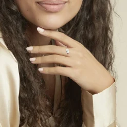 Online Histoire d'Or Bague Pollie Or Blanc Topaze Bleu Sky Oxyde De Zirconium