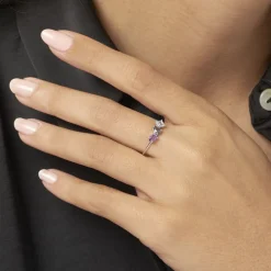 Histoire d'Or Bague Raika Or Blanc Amethyste Et Topaze* Bagues|Bagues Avec Pierre