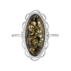 Online Histoire d'Or Bague Reetta Argent Blanc Ambre
