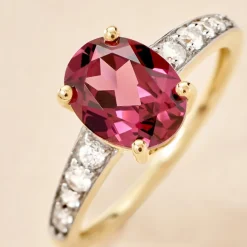 Histoire d'Or Bague Rhodolite Fever Or Jaune Rhodolite Oxyde De Zirconium* Bagues|Bagues Avec Pierre