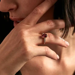 Histoire d'Or Bague Rhodolite Fever Or Jaune Rhodolite Oxyde De Zirconium* Bagues|Bagues Avec Pierre