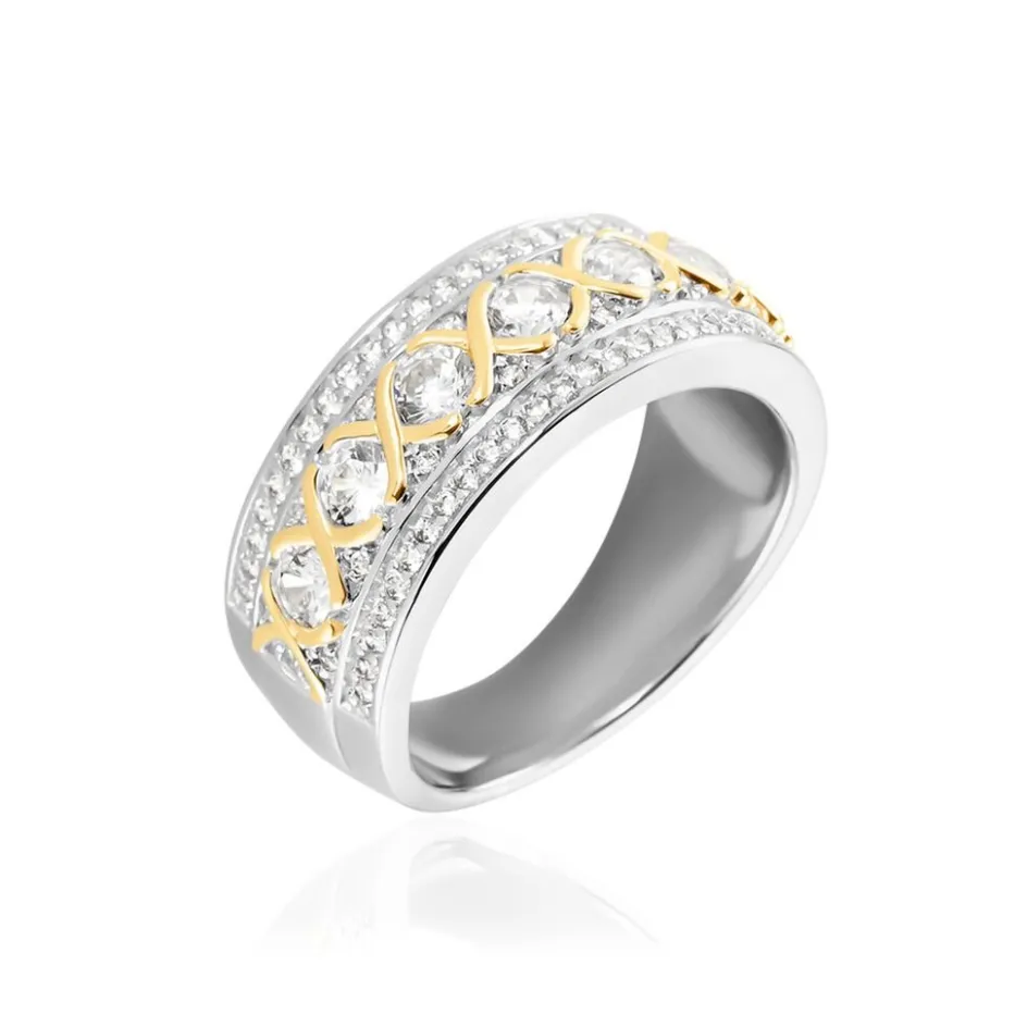 Best Histoire d'Or Bague Rome Argent Bicolore Oxyde De Zirconium
