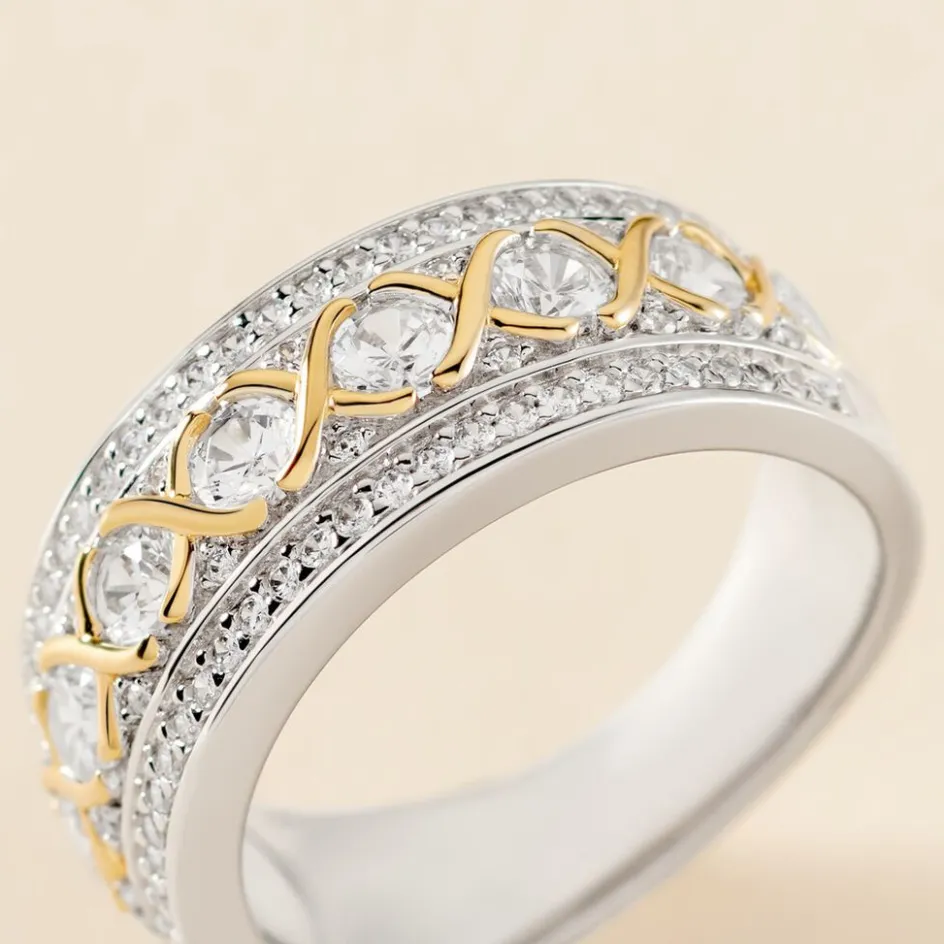 Best Histoire d'Or Bague Rome Argent Bicolore Oxyde De Zirconium