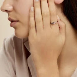 Online Histoire d'Or Bague Rosalyne Or Blanc Saphir Et Diamant
