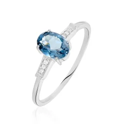 Sale Histoire d'Or Bague Royanne Or Blanc Topaze Et Oxyde De Zirconium