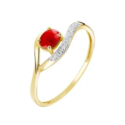 Online Histoire d'Or Bague Sagesse Or Jaune Rubis Et Diamant