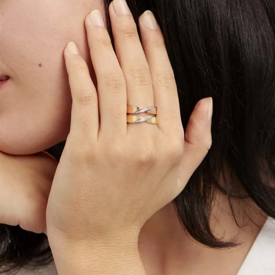 Histoire d'Or Bague Salima Or Bicolore Diamant* Bagues|Bagues Avec Pierre