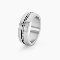 New Histoire d'Or Bague Sam Acier Blanc