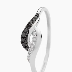 Histoire d'Or Bague Sculptural Or Blanc Diamant