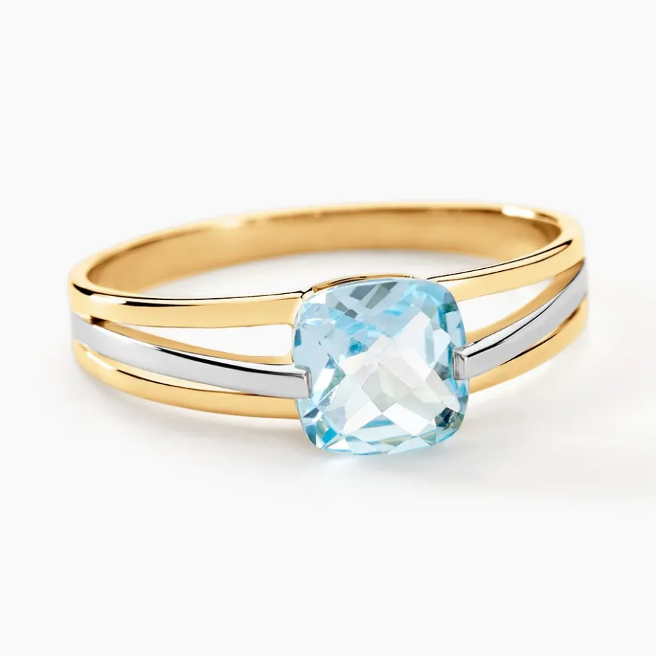 Histoire d'Or Bague Sidoine Or Bicolore Topaze* Bagues|Bagues Avec Pierre