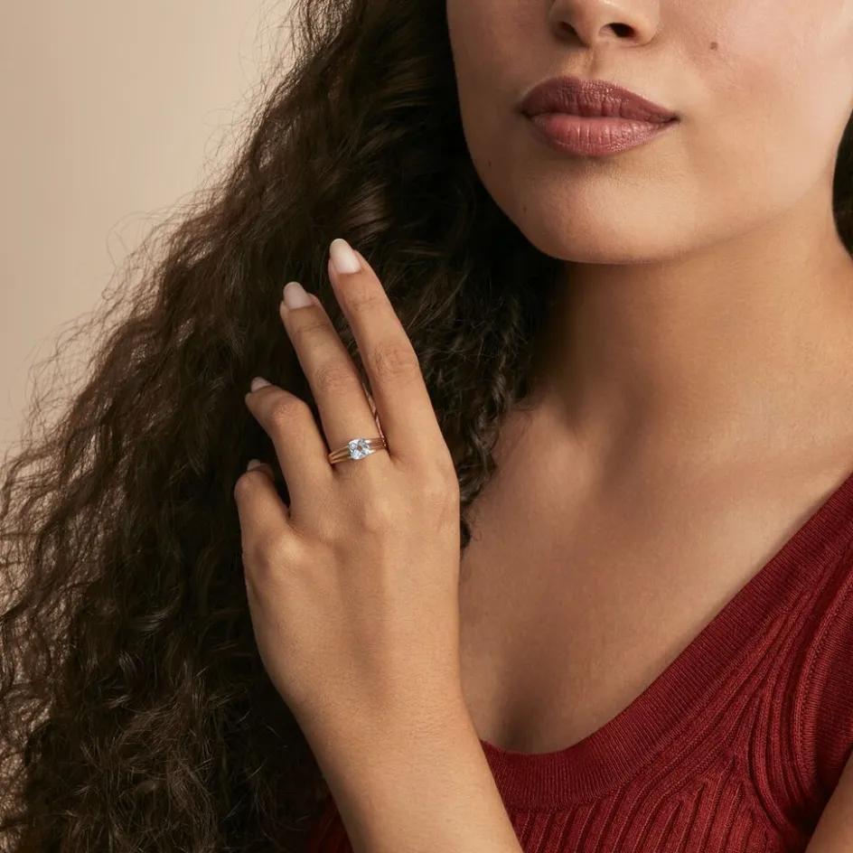 Histoire d'Or Bague Sidoine Or Bicolore Topaze* Bagues|Bagues Avec Pierre