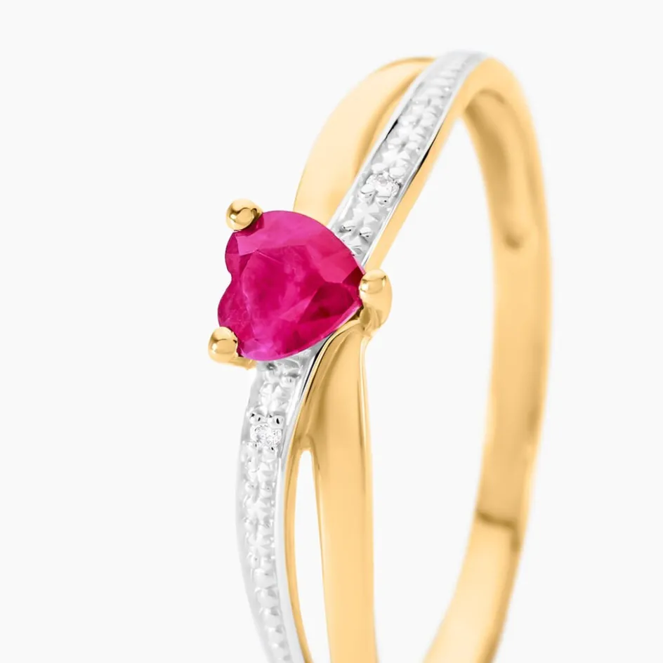 Online Histoire d'Or Bague Skylar Or Bicolore Rubis Diamant