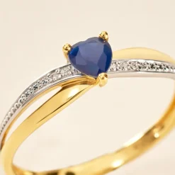 Best Histoire d'Or Bague Skylar Diamant or bicolore saphir