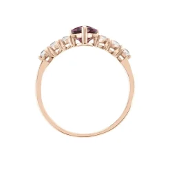 Online Histoire d'Or Bague Solitaire Accompagné Or Rose Samanta Rhodolite