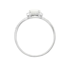 Histoire d'Or Bague Solitaire Accompagn啪 Or Blanc Addy Oxyde De Zirconium* Bagues|Bagues Avec Pierre