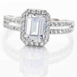 Histoire d'Or Bague Solitaire Accompagn啪 Or Blanc Addy Oxyde De Zirconium* Bagues|Bagues Avec Pierre