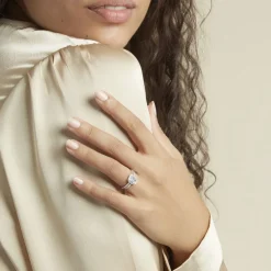 Histoire d'Or Bague Solitaire Accompagn啪 Or Blanc Addy Oxyde De Zirconium* Bagues|Bagues Avec Pierre