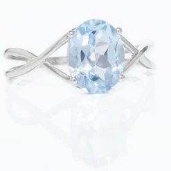 Histoire d'Or Bague Solitaire Armaelle Or Blanc Topaze or blanc topaze bleu sky