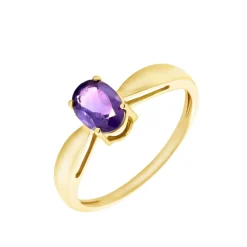 New Histoire d'Or Bague Solitaire Arzula Or Jaune Amethyste or jaune amethyste violette