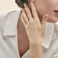 New Histoire d'Or Bague Solitaire Asia Or Blanc Diamant