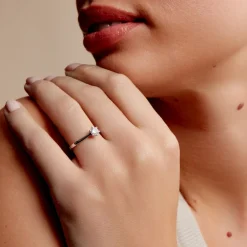 New Histoire d'Or Bague Solitaire Athena or blanc diamant