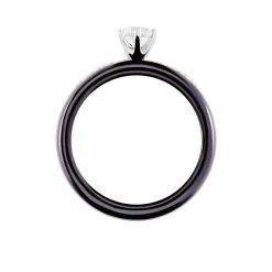 Discount Histoire d'Or Bague Solitaire Ceramik Design Argent  Oxyde De Zirconium Et Céramique