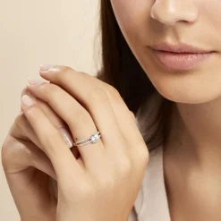 Clearance Histoire d'Or Bague Solitaire Cesarine De Zirconium or blanc oxyde