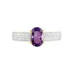 Histoire d'Or Bague Solitaire Crista Or Jauneamethyste Et Oxyde* Bagues|Bagues Avec Pierre
