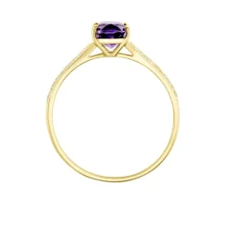 Histoire d'Or Bague Solitaire Crista Or Jauneamethyste Et Oxyde* Bagues|Bagues Avec Pierre
