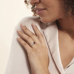 Histoire d'Or Bague Solitaire Crista Or Jauneamethyste Et Oxyde* Bagues|Bagues Avec Pierre