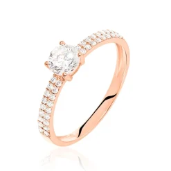 New Histoire d'Or Bague Solitaire Dayna De Zirconium or rose oxyde