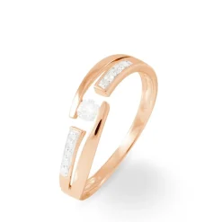 Histoire d'Or Bague Solitaire Elisa Or Rose Diamant