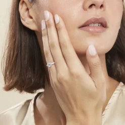 Histoire d'Or Bague Solitaire Fathima Or Blanc Oxyde De Zirconium* Bagues|Bagues Avec Pierre