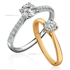 Histoire d'Or Bague Solitaire Fiona Or Jaune Diamant Synthetique