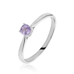 New Histoire d'Or Bague Solitaire Fiona Or Blanc Amethyste