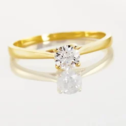 Best Histoire d'Or Bague Solitaire Fiona Or Jaune Diamant Synthetique