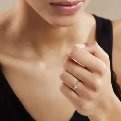 Clearance Histoire d'Or Bague Solitaire Fiona Or Blanc Diamant Synthetique or blanc diamant synthétique