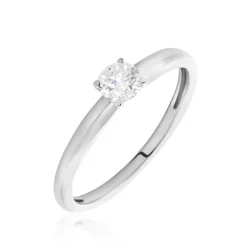 New Histoire d'Or Bague Solitaire Flora Or Blanc Diamant