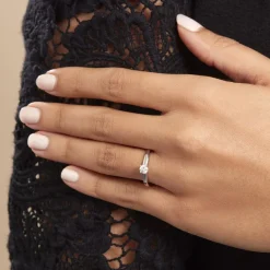 New Histoire d'Or Bague Solitaire Flora Or Blanc Diamant