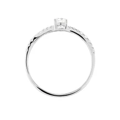 Histoire d'Or Bague Solitaire Francoise-marie Or Blanc Oxyde De Zirconium