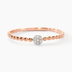 New Histoire d'Or Bague Solitaire Gaxina Or Rose Diamant