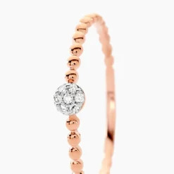 New Histoire d'Or Bague Solitaire Gaxina Or Rose Diamant