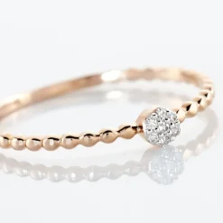 New Histoire d'Or Bague Solitaire Gaxina Or Rose Diamant