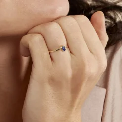 Hot Histoire d'Or Bague Solitaire Goutte or jaune saphir