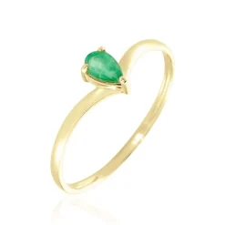 Discount Histoire d'Or Bague Solitaire Goutte or jaune emeraude