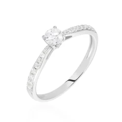 New Histoire d'Or Bague Solitaire Hemera Or Blanc Diamant
