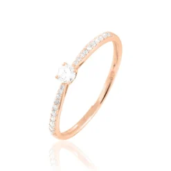 Outlet Histoire d'Or Bague Solitaire Hemera or rose diamant