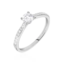 Online Histoire d'Or Bague Solitaire Hemera Or Blanc Diamant