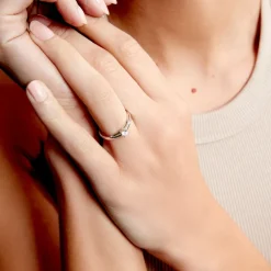 Discount Histoire d'Or Bague Solitaire Iris or blanc diamant