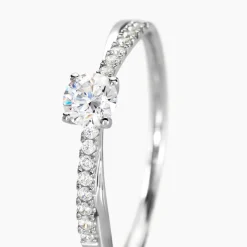 Histoire d'Or Bague Solitaire Kanel Or Blanc Oxyde De Zirconium* Bagues Avec Pierre|Bagues Solitaires